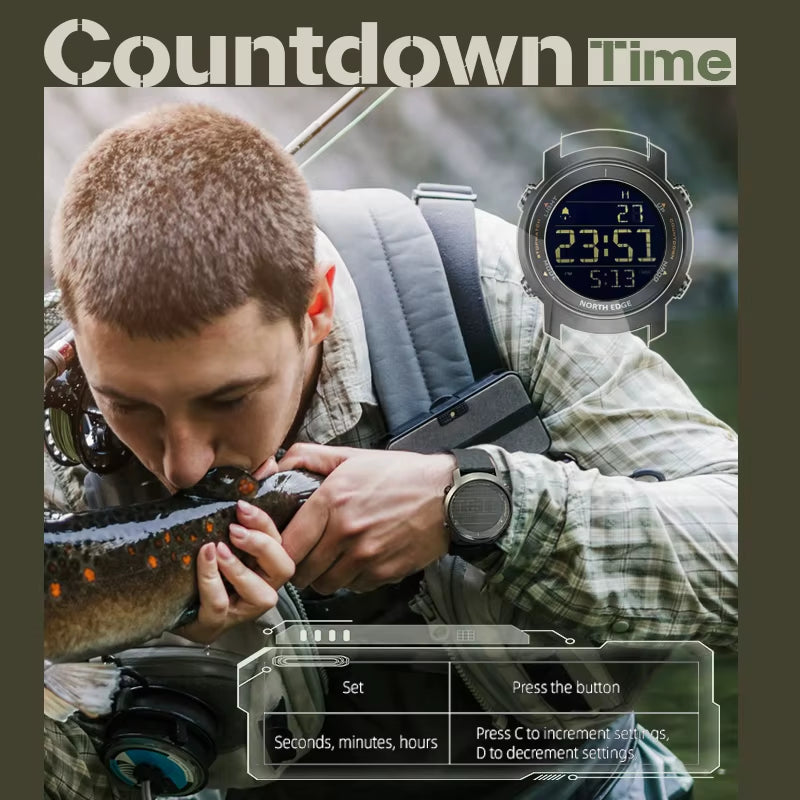 Men Watch Digital Watch Outdoor Sports Watch Fashion LED Men Watch Waterproof 50M Countdown Alarm Clock 2022New Watch