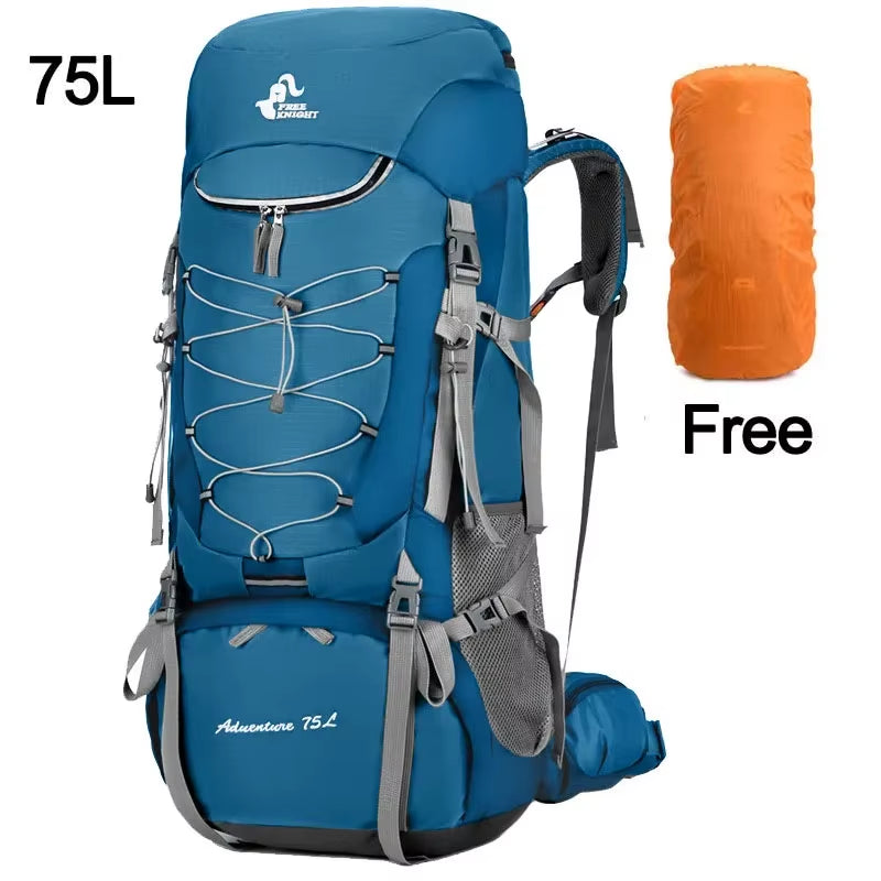 60L 75L Camping Backpack Travel Sport Bag with Rain Cover Climbing Mountaineering Trekking Outdoor Rucksack Hiking Bag XA205A