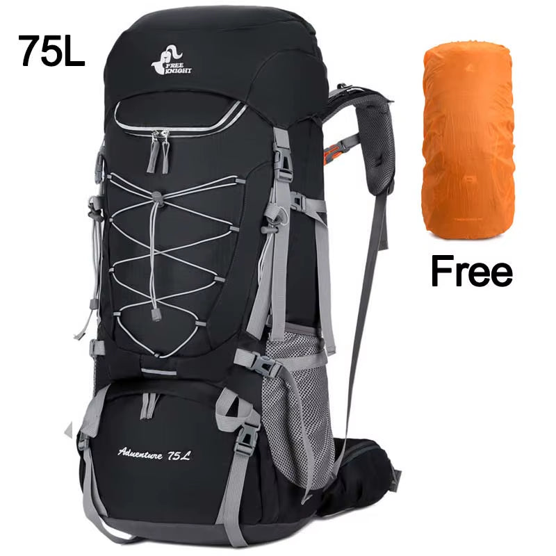 60L 75L Camping Backpack Travel Sport Bag with Rain Cover Climbing Mountaineering Trekking Outdoor Rucksack Hiking Bag XA205A