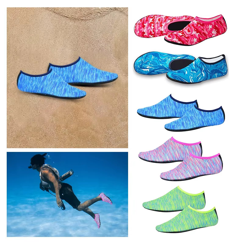 Water Shoes Men Women Swimming Socks Printing Color Summer Beach Sneakers Seaside Sneaker Socks Slippers for Men Women