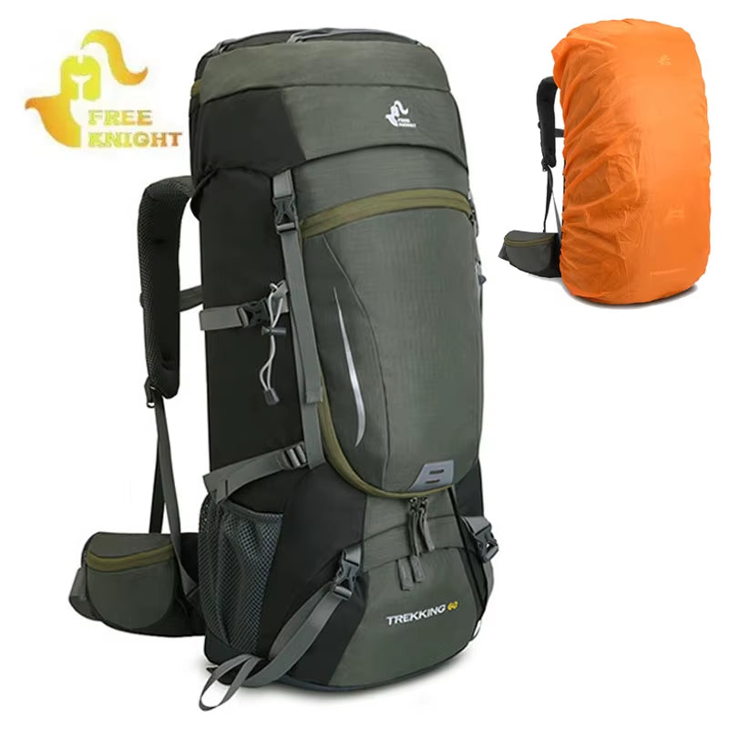 60L 75L Camping Backpack Travel Sport Bag with Rain Cover Climbing Mountaineering Trekking Outdoor Rucksack Hiking Bag XA205A