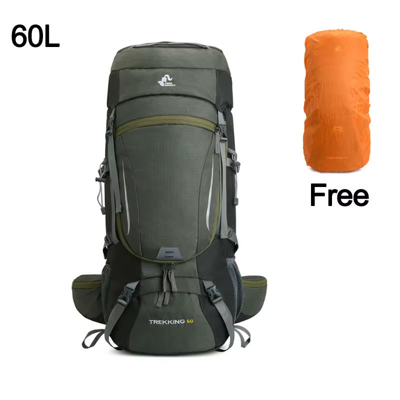 60L 75L Camping Backpack Travel Sport Bag with Rain Cover Climbing Mountaineering Trekking Outdoor Rucksack Hiking Bag XA205A