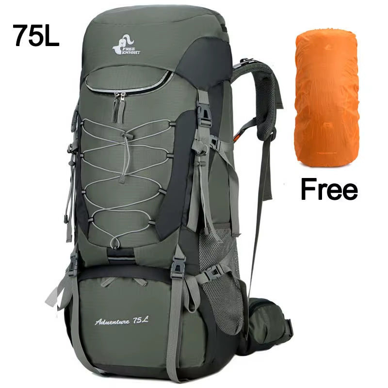 60L 75L Camping Backpack Travel Sport Bag with Rain Cover Climbing Mountaineering Trekking Outdoor Rucksack Hiking Bag XA205A