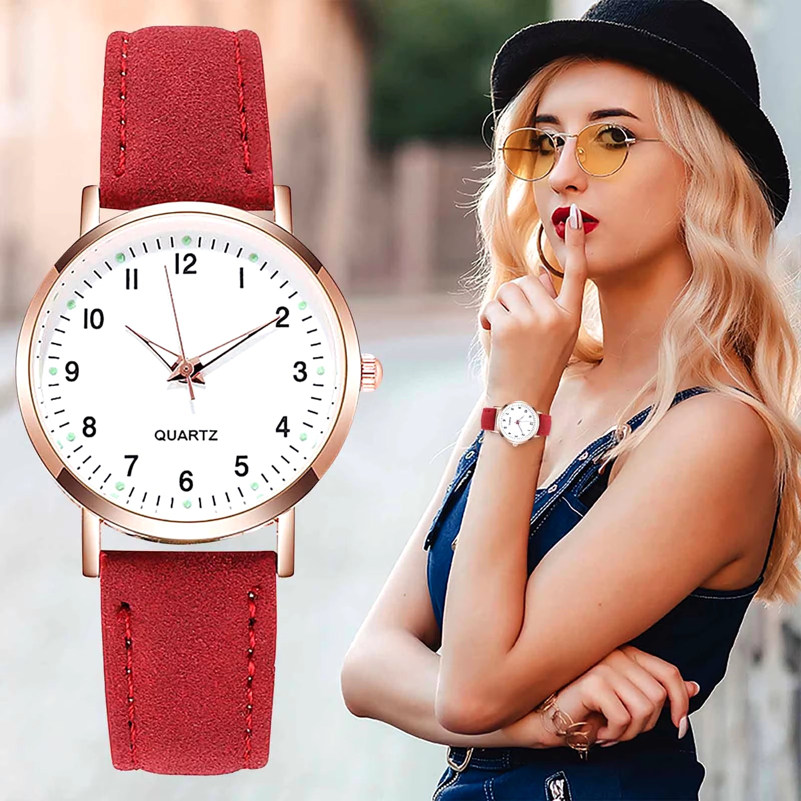 Ladies Luminous Quartz Watch, Digital Leather Watch Ladies Quartz Watch