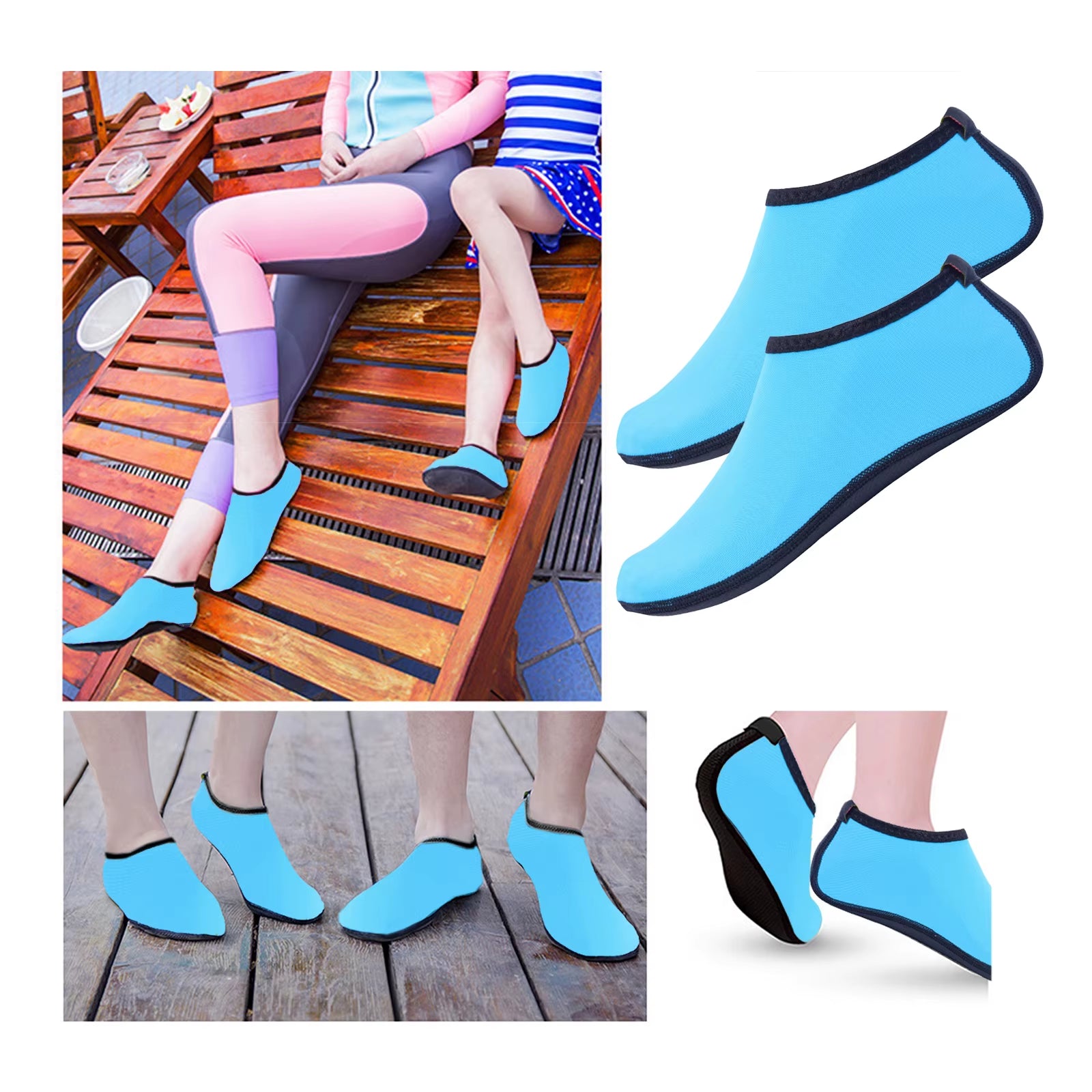 Water Shoes Men Women Swimming Socks Printing Color Summer Beach Sneakers Seaside Sneaker Socks Slippers for Men Women