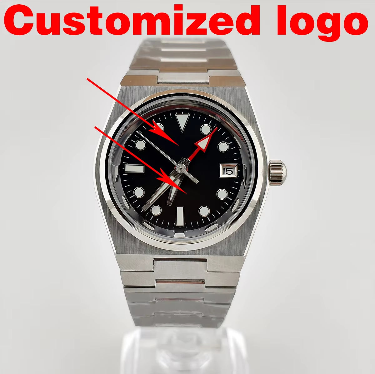 Men'S Watch NH34 Watch 40Mm Case 28.5Mm Dial GMT Watch Sapphireglass Stainlesssteel Waterproof Watch Customizable Logo Watch