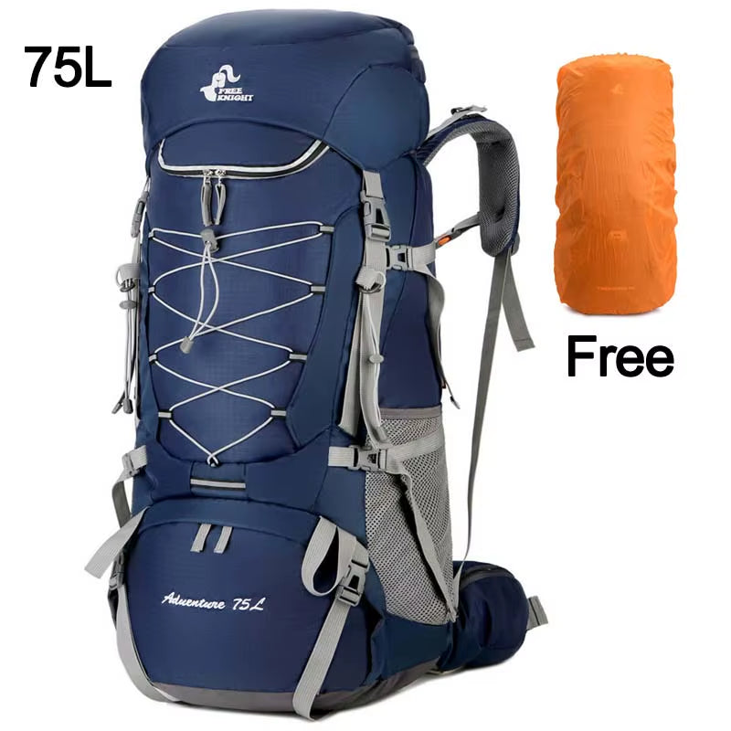 60L 75L Camping Backpack Travel Sport Bag with Rain Cover Climbing Mountaineering Trekking Outdoor Rucksack Hiking Bag XA205A