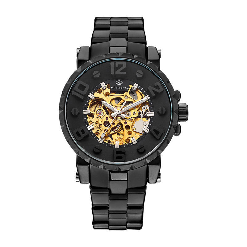 Full Hollow Men'S Semi-Automatic Mechanical Watch Men'S Watch Steel Watch