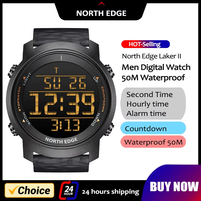 Men Watch Digital Watch Outdoor Sports Watch Fashion LED Men Watch Waterproof 50M Countdown Alarm Clock 2022New Watch