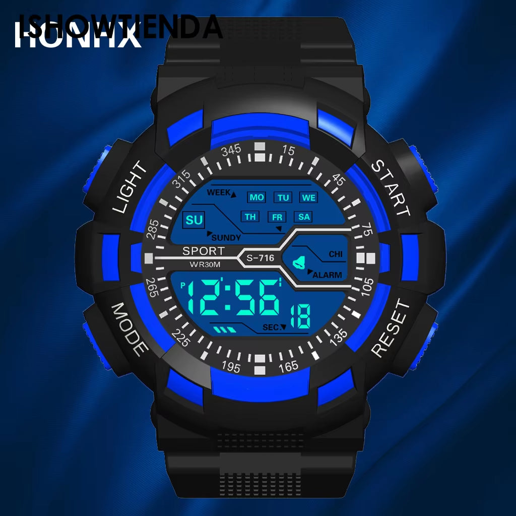 Multifunction Men'S Sports Watch Led Digital Watch Big Dial Luminous Men Sport Watch Luminous Electronic Watch