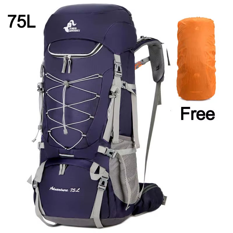 60L 75L Camping Backpack Travel Sport Bag with Rain Cover Climbing Mountaineering Trekking Outdoor Rucksack Hiking Bag XA205A